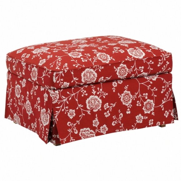 IKEA UPPLAND Cover Ottoman with Storage Virestad Red White Slipcovers - Picture 4 of 5